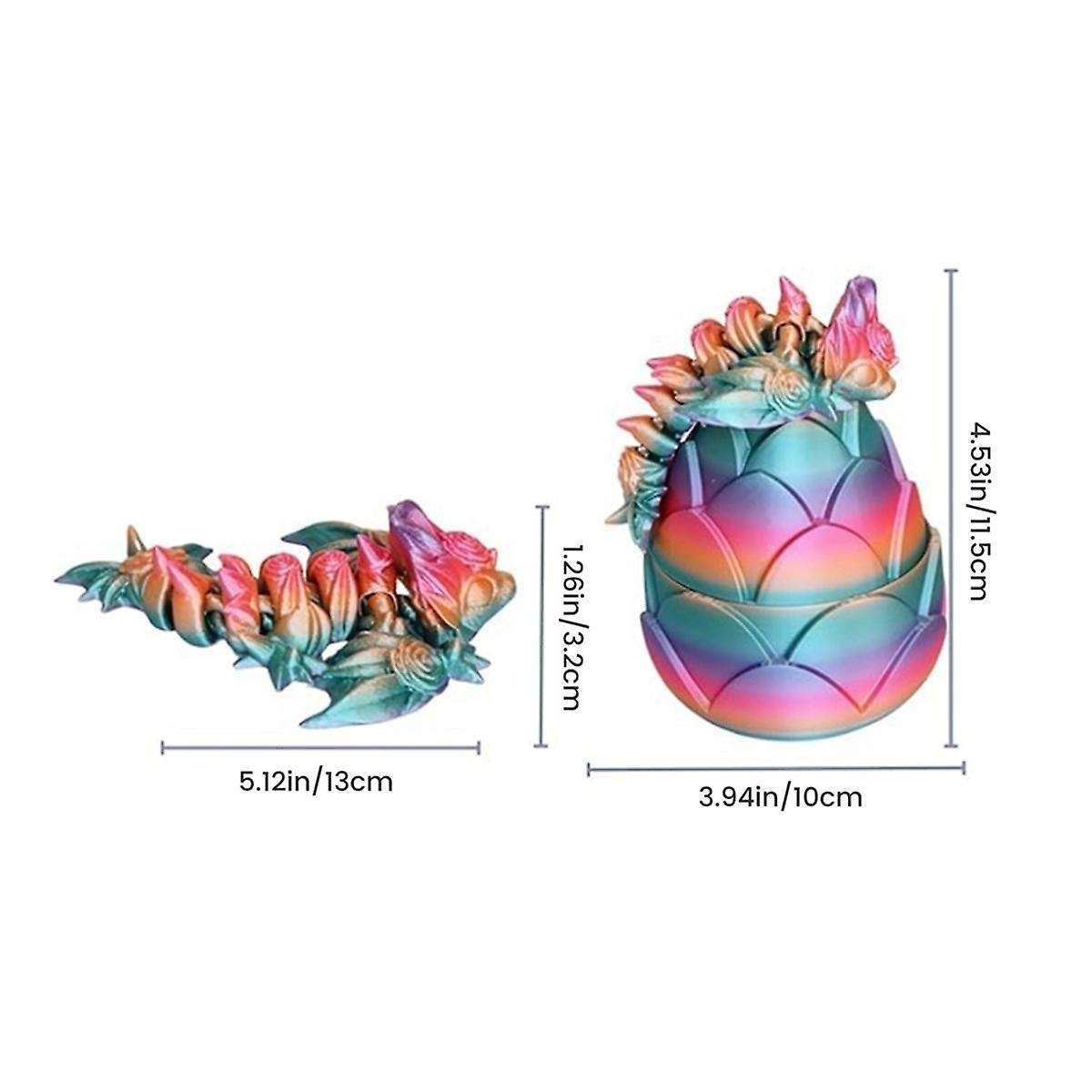 3D Printed Dragon Egg Toy with Fully Articulated Dragon Inside, Easter Egg,(Rose Dragon Egg- Pink)