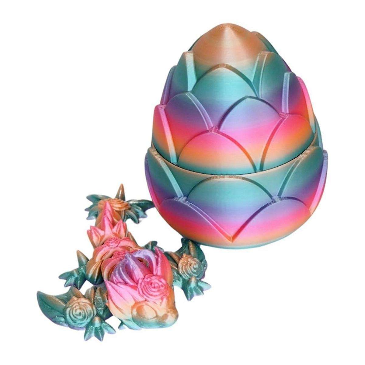 3D Printed Dragon Egg Toy with Fully Articulated Dragon Inside, Easter Egg,(Rose Dragon Egg- Pink)