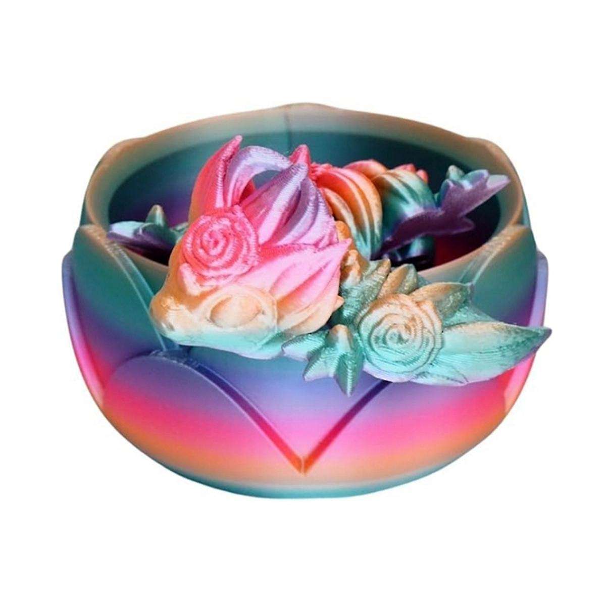 3D Printed Dragon Egg Toy with Fully Articulated Dragon Inside, Easter Egg,(Rose Dragon Egg- Pink)