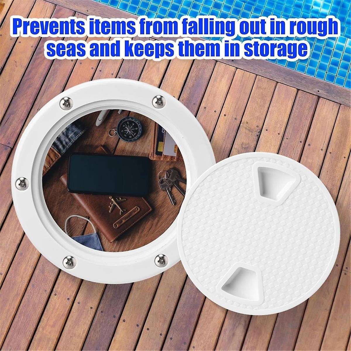 3Pack Boat Hatch White Circular Non Slip Inspection Hatch Boat Detachable Deck Hatch Cover 4inch wi