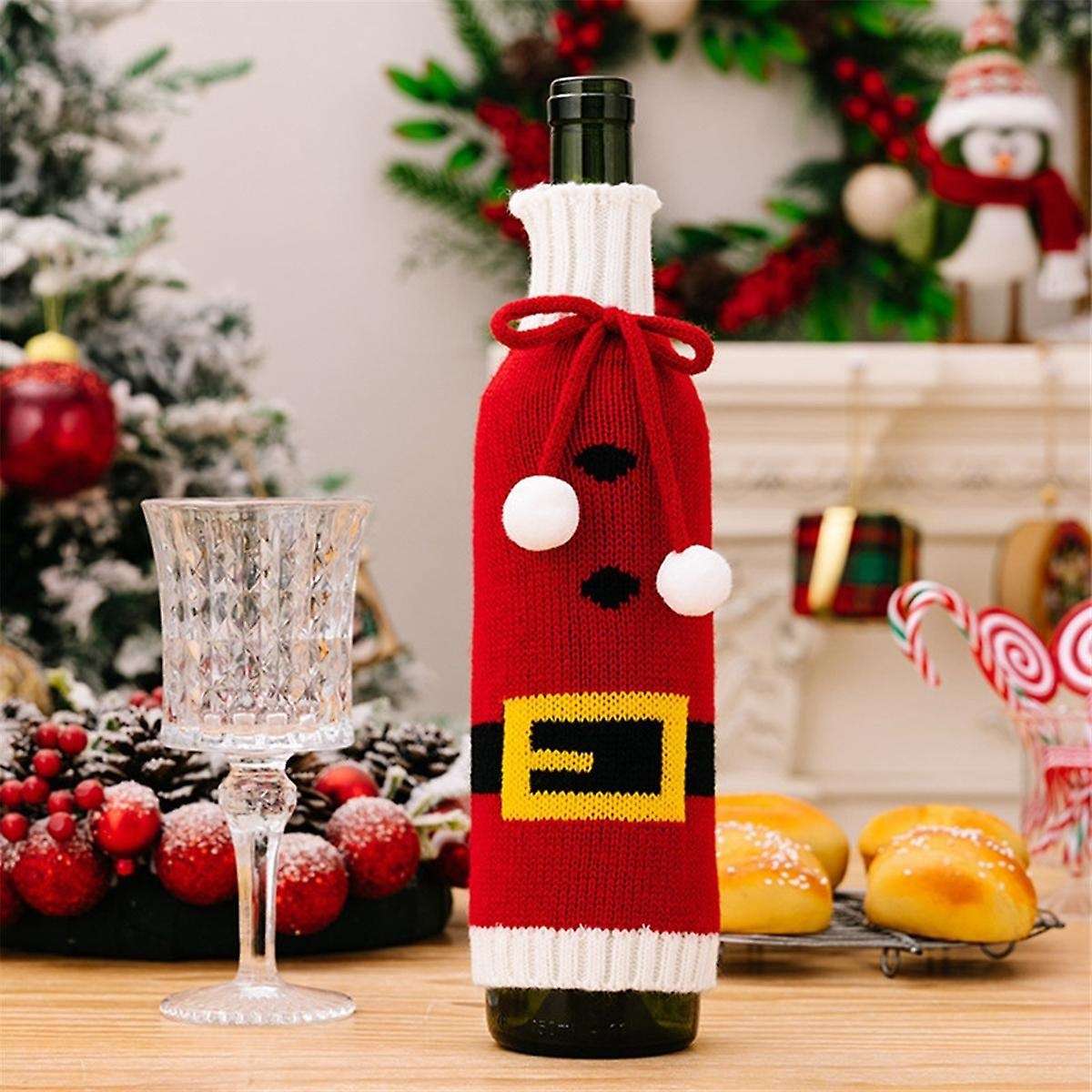 3PCS Christmas Wine Bottle Covers Decorations Cover for Wine Bottle for Christmas Decorations,Party
