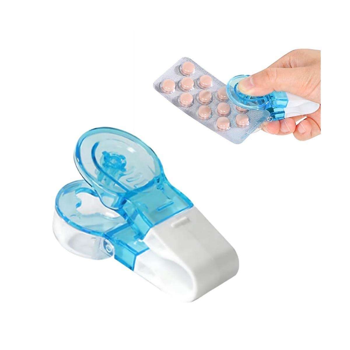 3Pcs Portable Pill Taker,Portable Pill Taker Remover, Pill Cutter,Tablet Dispenser,Portable No Conta