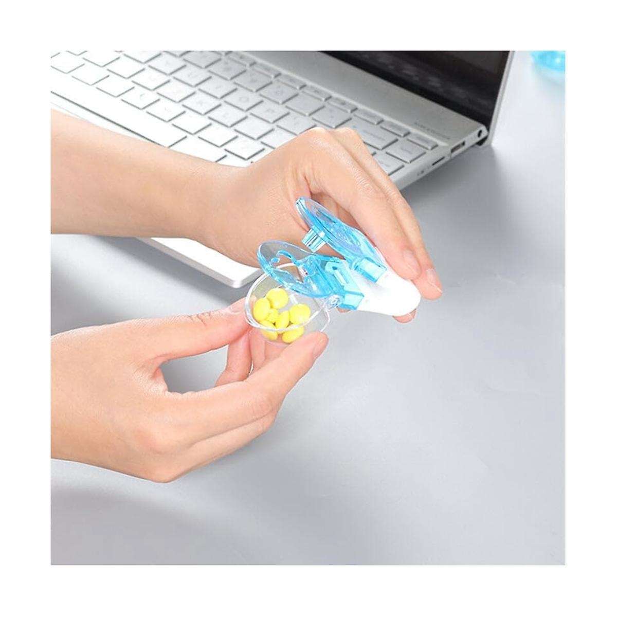 3Pcs Portable Pill Taker,Portable Pill Taker Remover, Pill Cutter,Tablet Dispenser,Portable No Conta