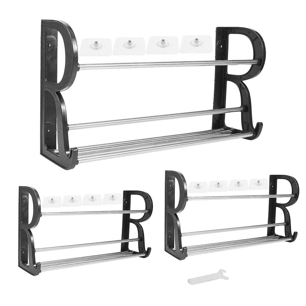 3pcs Rack 3pack/with Sticky Hanging Mounts, Holder Organizer Shelf ,door Shoe Hangers