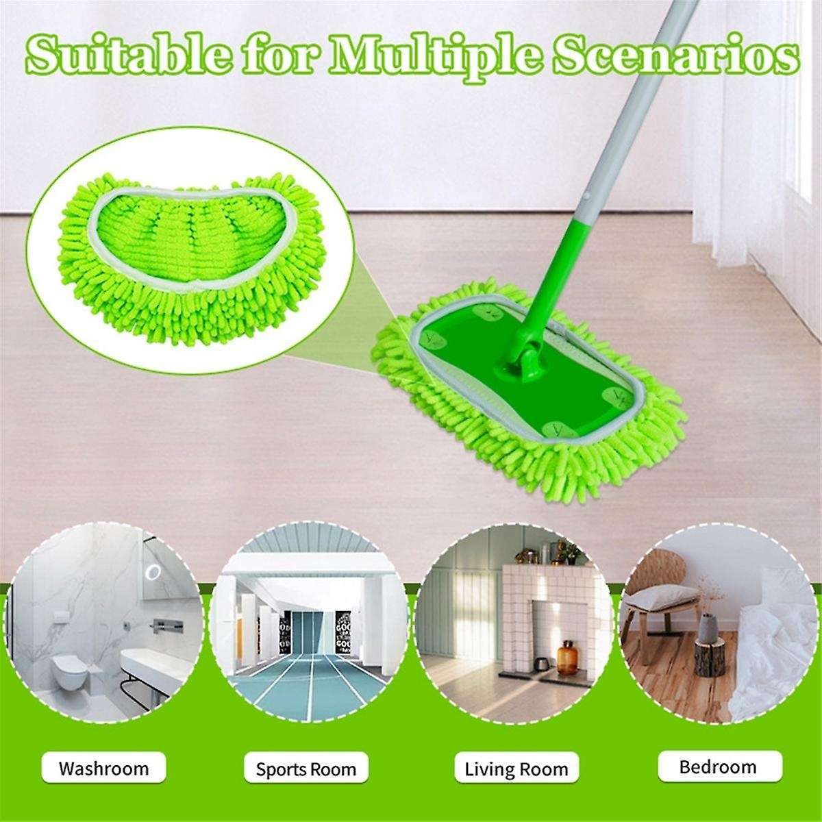 3PCS Reusable Microfiber Mop Pads for Sweeper Dry Sweeping Cloths & Wet Mopping Cloths Washable Wet
