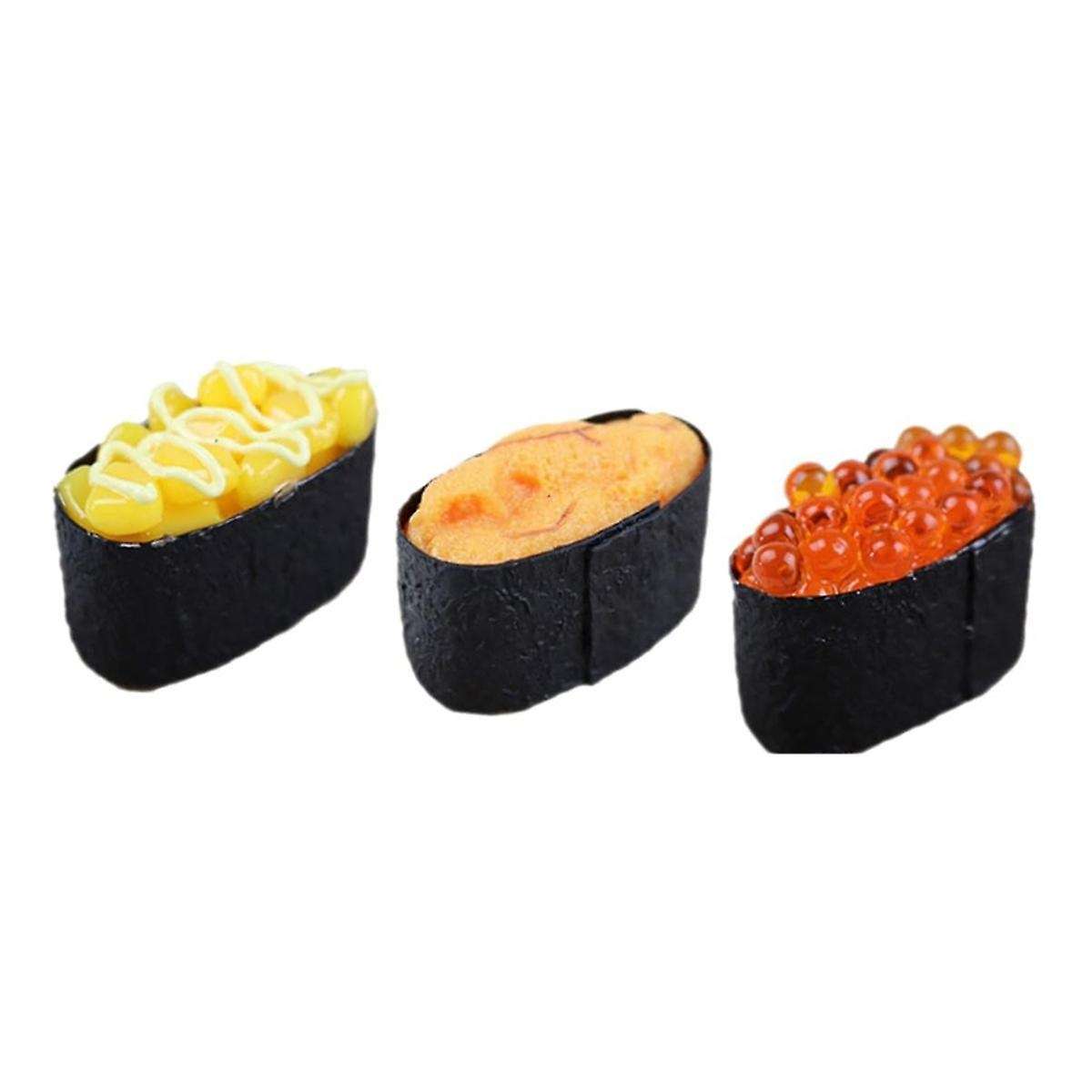 3Pcs Simulation Sushi Fake Onigiri Decoration Miniture Decoration Food Sample Plastic Realistic Food