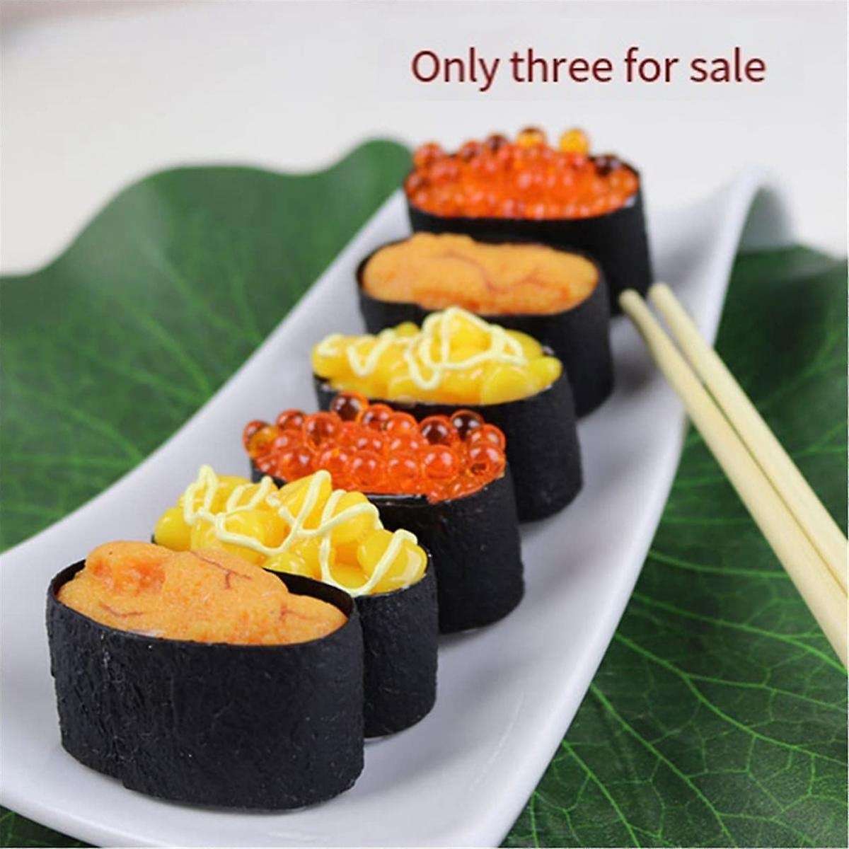 3Pcs Simulation Sushi Fake Onigiri Decoration Miniture Decoration Food Sample Plastic Realistic Food