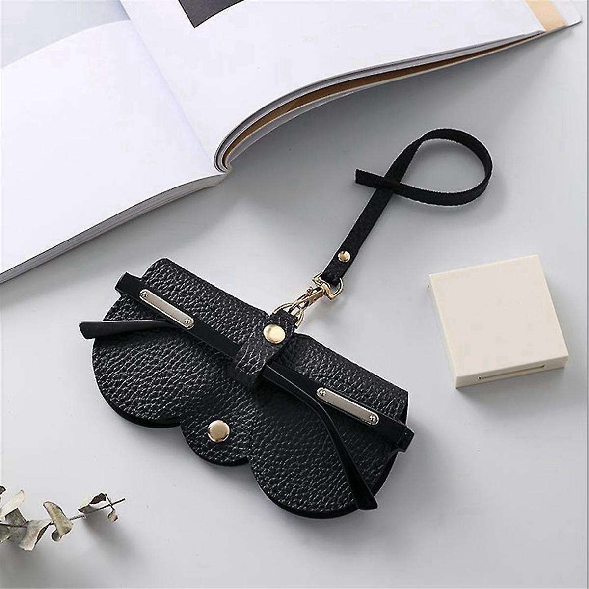 3pcs Soft Leather Sunglasses Bag,glasses Pouch Carrying Organizer Eyeglass Case with Wrist Strap Sl