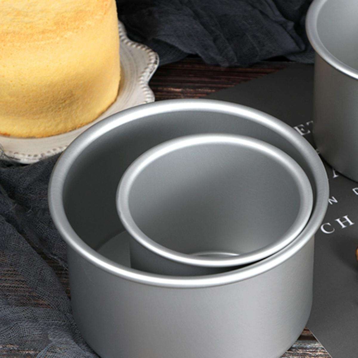 3Pcs/Set High Cake Mould Deepened Anode Live Bottom Mold Home Oven Baking Tool Cylindrical Cake Baki