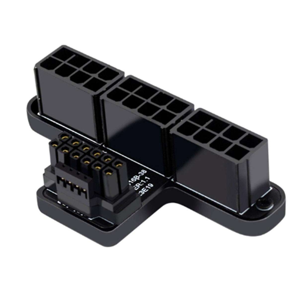 3X8P to 40 Series Graphics Card ATX 3.0 12V HPWR 12+4P 600W 180 Degree Power Steering Connector,Blac