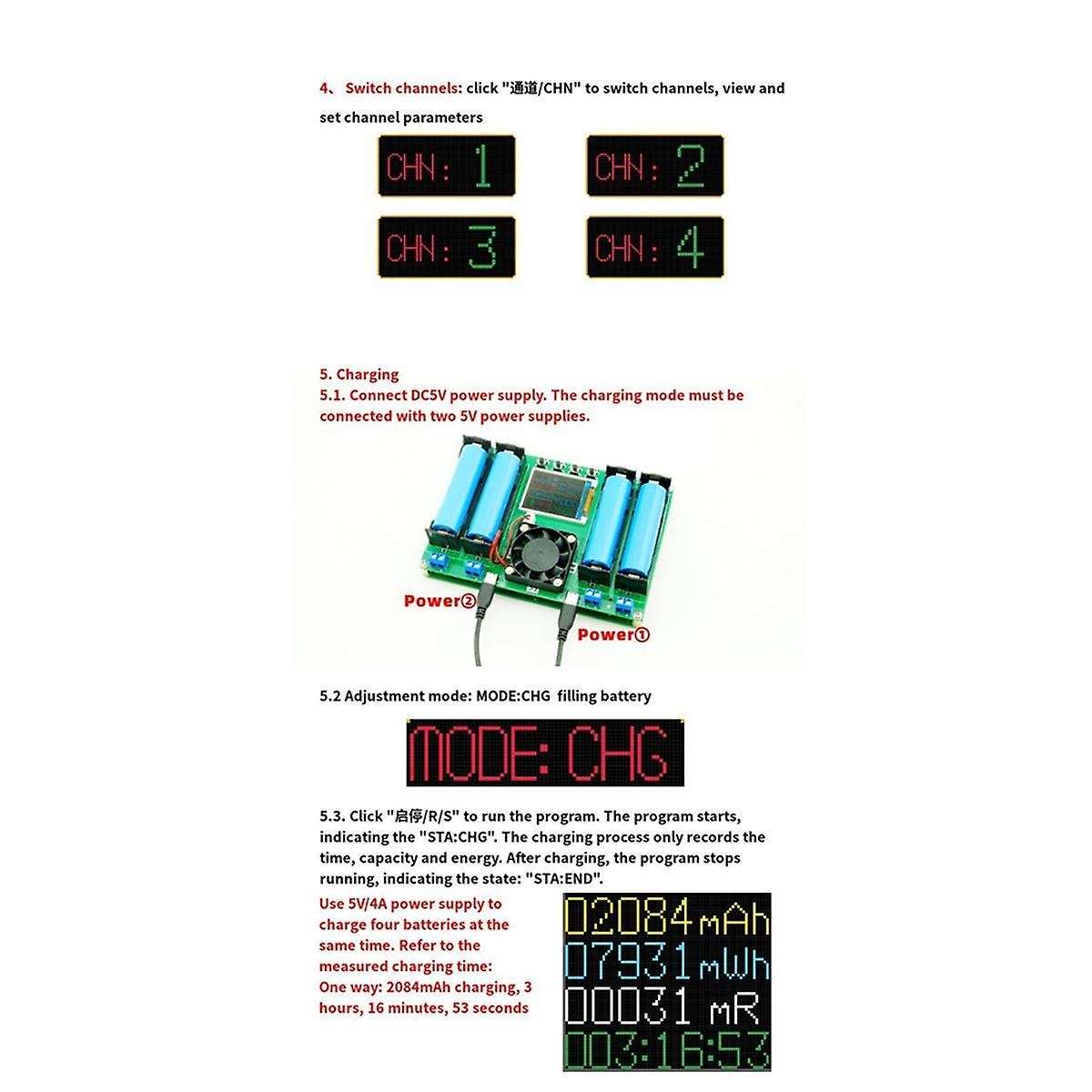 4 Channel 18650 Battery Capacity Internal Resistance Tester Battery Measurement Module Internal Resi