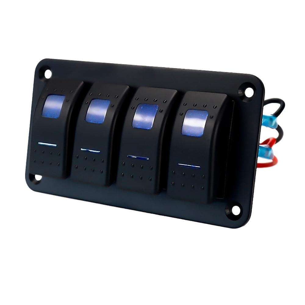 4 Gang 12V 24V Universal Marine Rocker Switch Panel Waterproof RV Yacht Marine Boat Car Light ON/OFF