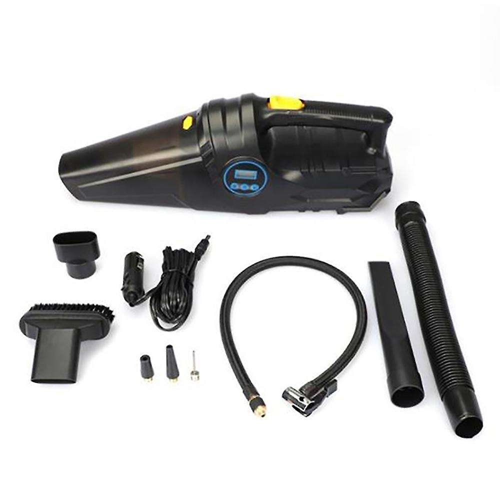 4 in 1 Wired Air Compressor Car Vacuum Cleaner, 120W 6000PA Digital Tire Inflator Pump Handheld Car