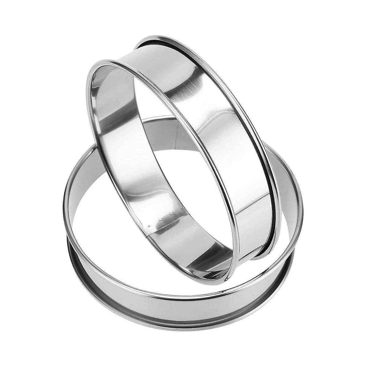 4 Inch Muffin Rings Crumpet Rings, 8pcs Stainless Steel Muffin Rings Molds Double Rolled Tart Rings