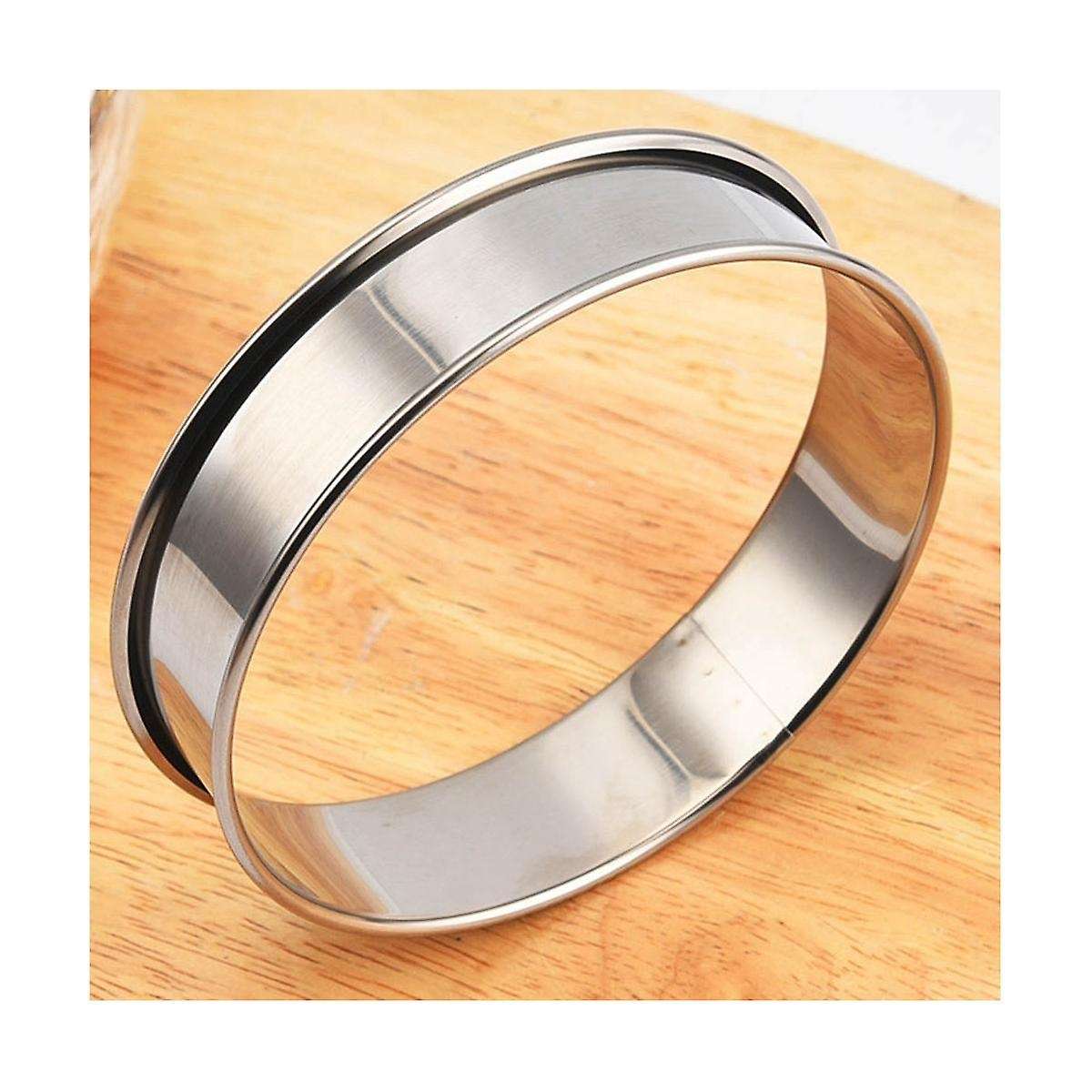 4 Inch Muffin Rings Crumpet Rings, 8pcs Stainless Steel Muffin Rings Molds Double Rolled Tart Rings