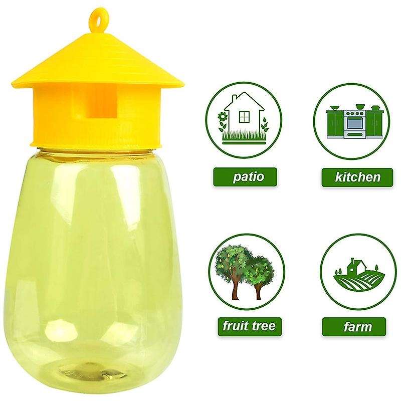 4 Pack Fly Reusable Traps, Fruit Fly Traps Fly Catcher Outdoor