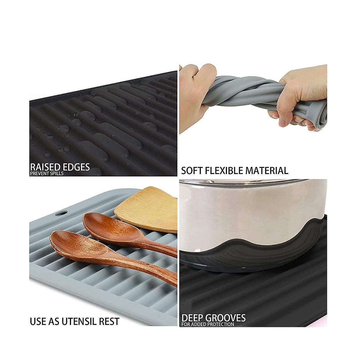 4 Pack Silicone Trivet Mats, Silicone Pot Holders for Kitchen Counter, Heat Resistant, Anti , Easy