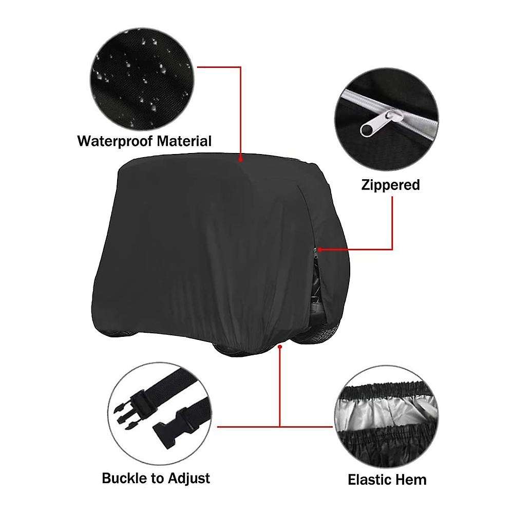4 Passenger Golf Cart Cover 210D Waterproof Sunproof Dustproof Rain Cover for EZ GO Club Car