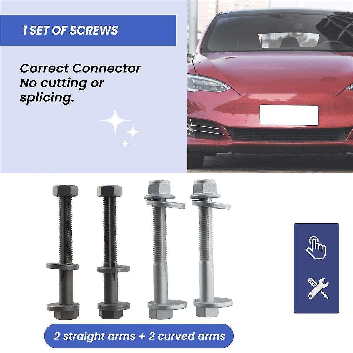 4 Pcs Automotive Suspension Lower Arm Front Suspension Bolts Straight Elbow Screws for Model S X 20