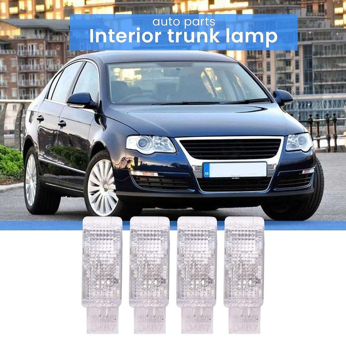 4 Pcs Car Interior Halogen Footwell Light Glove Box Trunk Lamp for B6 Golf 6 Mk6 Mk7 7l0947415 3td