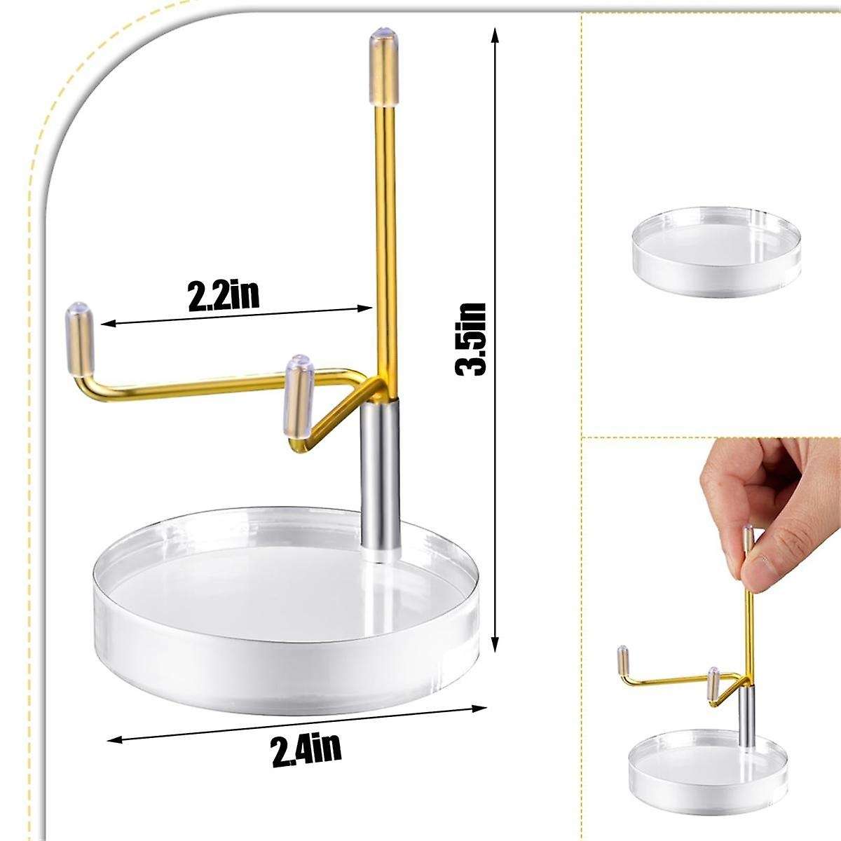 4 Pcs Clear Acrylic Display Stand Holder with Adjustable Metal Arms Display Stand Easel for Crystal