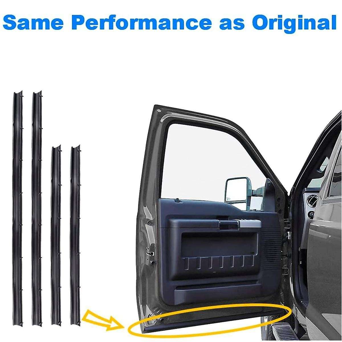 4 Pcs Door Lower Rubber Weather Strip Seal Kit for F250 F350 F450 F550 Excursion F81z-2520758-aa