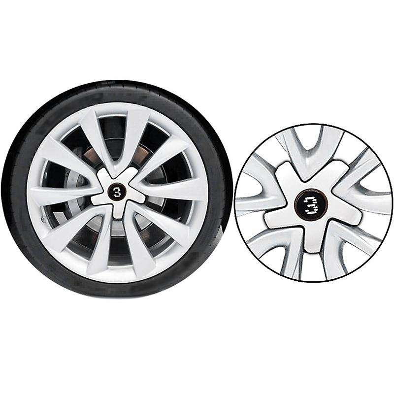 4 Pcs for Model 3 Wheel Hub Center Cover Car Wheel Protective Cover Decorative Cover for White