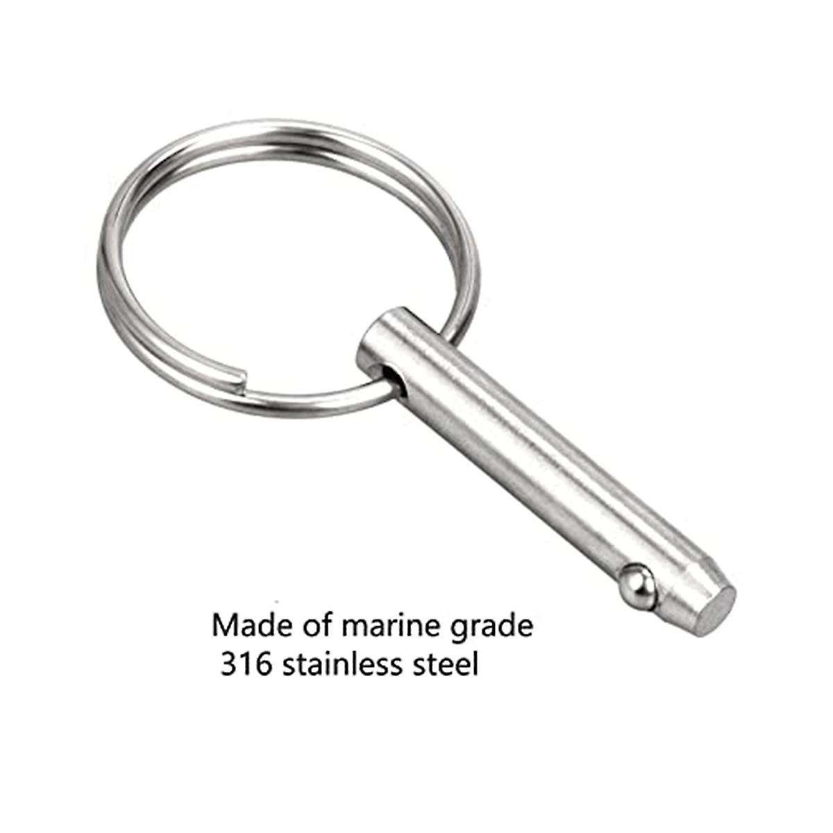4 Pcs Quick Release Pins Bimini Top Pins, Diameter 1/4in(6.3mm),overall Length 2.56inch(65mm),marin