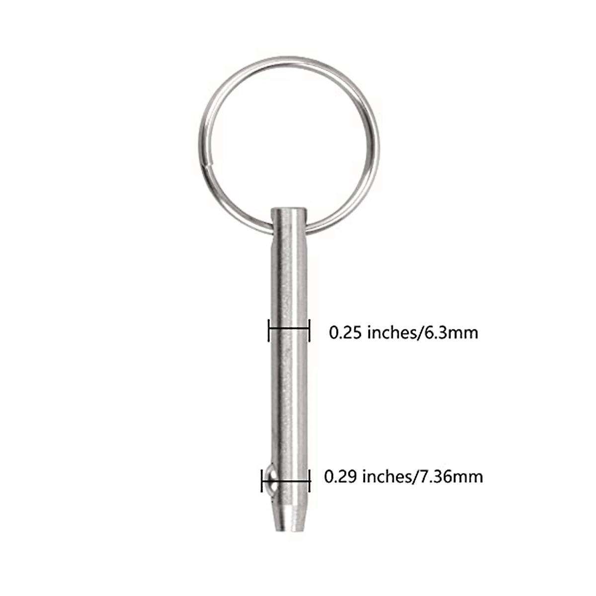 4 Pcs Quick Release Pins Bimini Top Pins, Diameter 1/4in(6.3mm),overall Length 2.56inch(65mm),marin