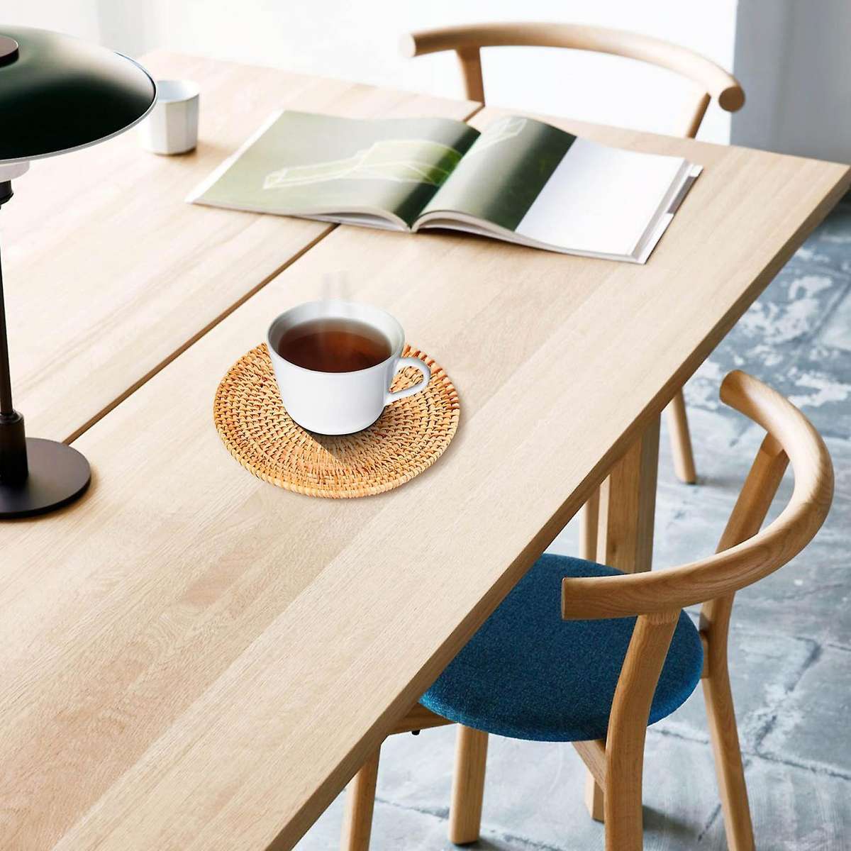 4 Pcs Rattan Trivets Compatible Hot Hot Pads,Durable Pot Holder