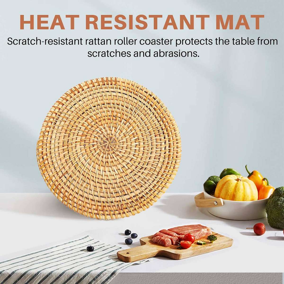 4 Pcs Rattan Trivets Compatible Hot Hot Pads,Durable Pot Holder