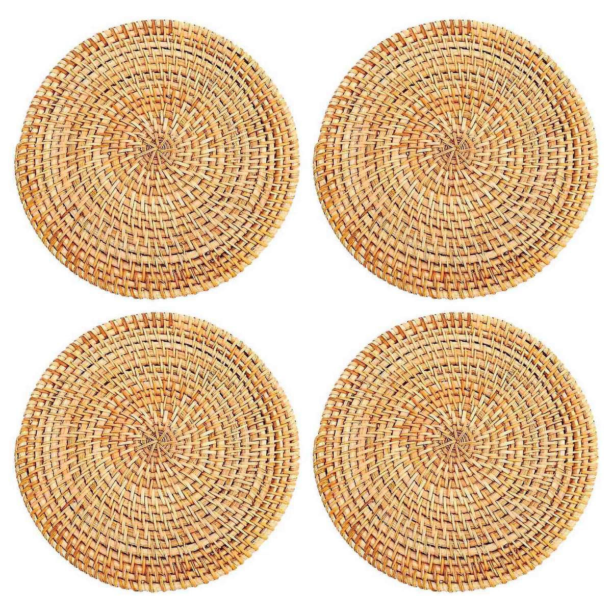 4 Pcs Rattan Trivets Compatible Hot Hot Pads,Durable Pot Holder