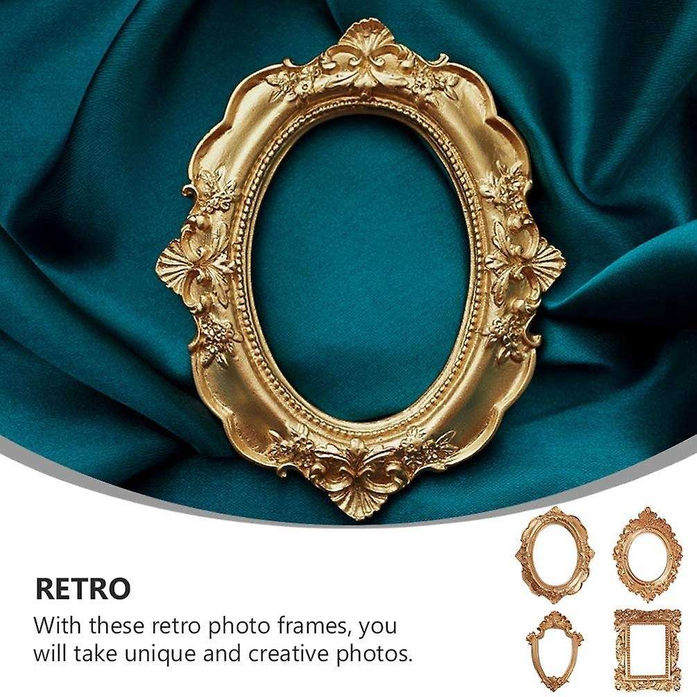 4 Pcs Vintage Picture Frame Antique Photo Frame Wall Hanging Photo Frame Table Top Display Christma