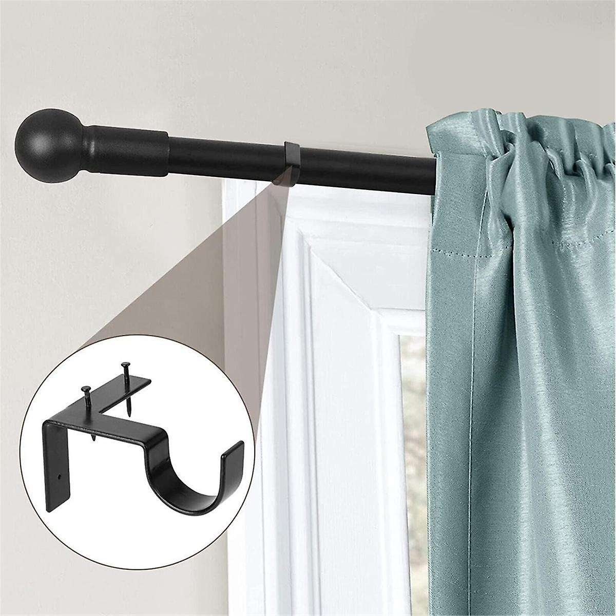 4 Pieces Bracket Hanging Curtain Rod Bracket Single Hook Right Side Window Frame Decoration for Liv