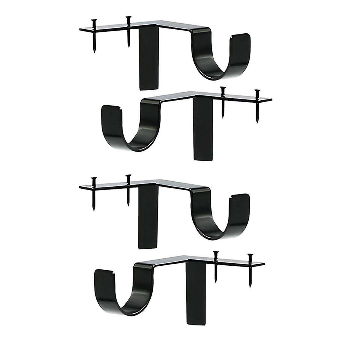 4 Pieces Bracket Hanging Curtain Rod Bracket Single Hook Right Side Window Frame Decoration for Liv