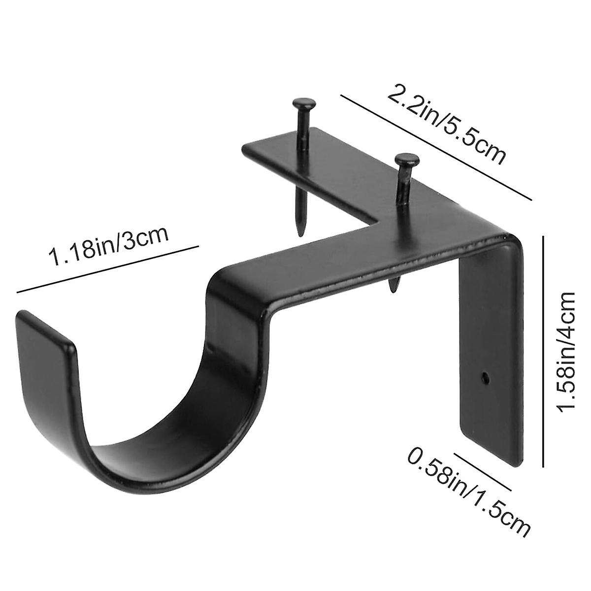 4 Pieces Bracket Hanging Curtain Rod Bracket Single Hook Right Side Window Frame Decoration for Liv