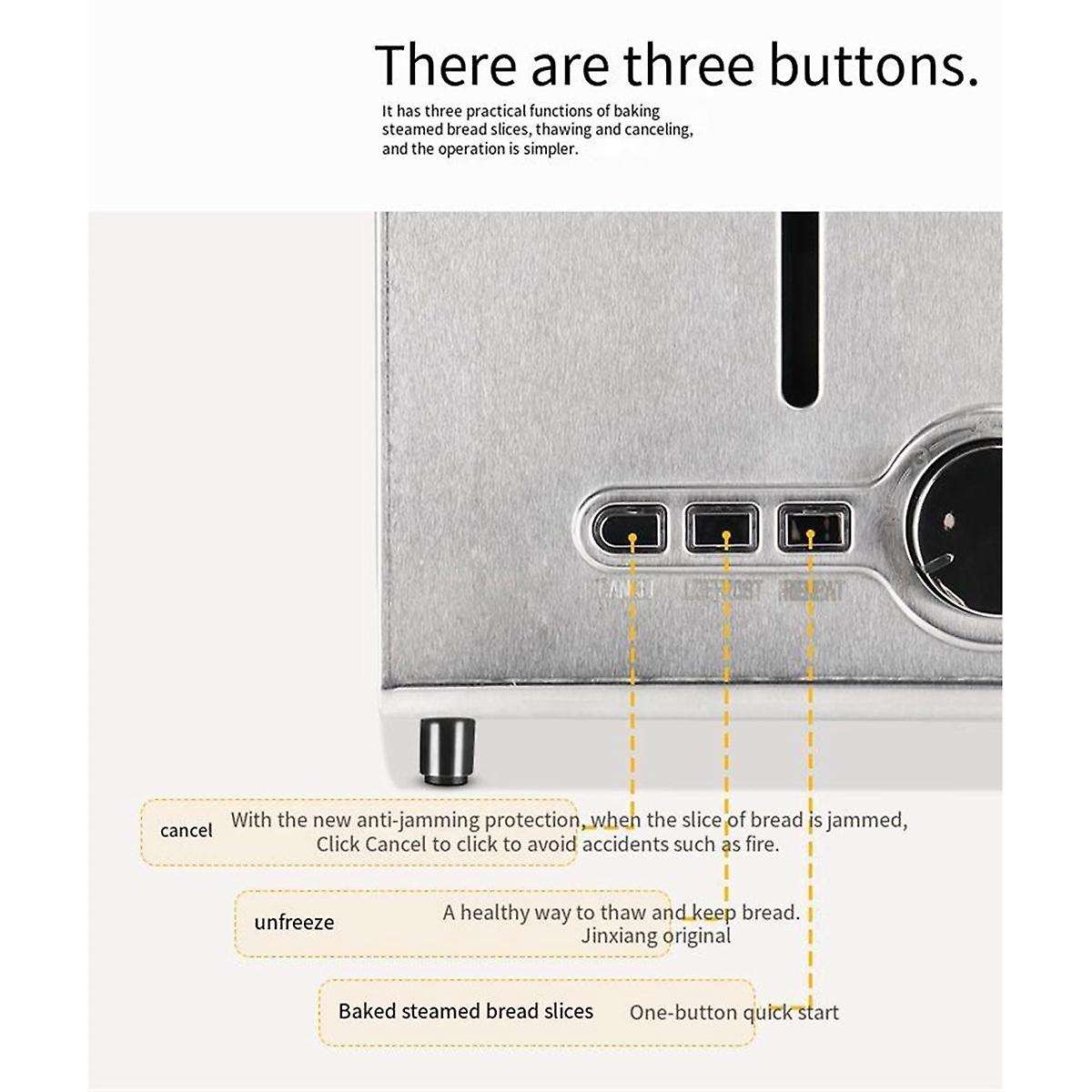 4 Slice Toaster with Auto Shut Off - Extra Wide Slots and Removable Drop-Down Crumb Tray with Cancel
