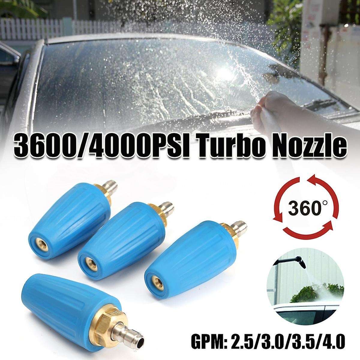 4.0 GPM 400PSI Turbo Rotating Spray Nozzle 360 Degree Rotating Turbo for Pressure Washer with 1/4inc