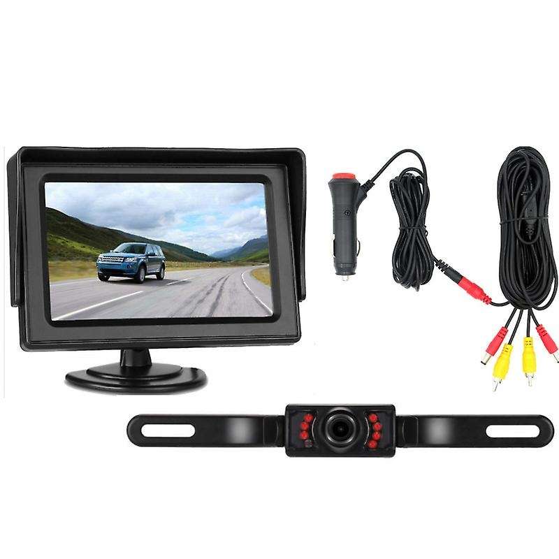 4.3 inch Car Vehicle Rearview Mirror Monitor CMOS License Plate Backup Parking Reverse Camera with N