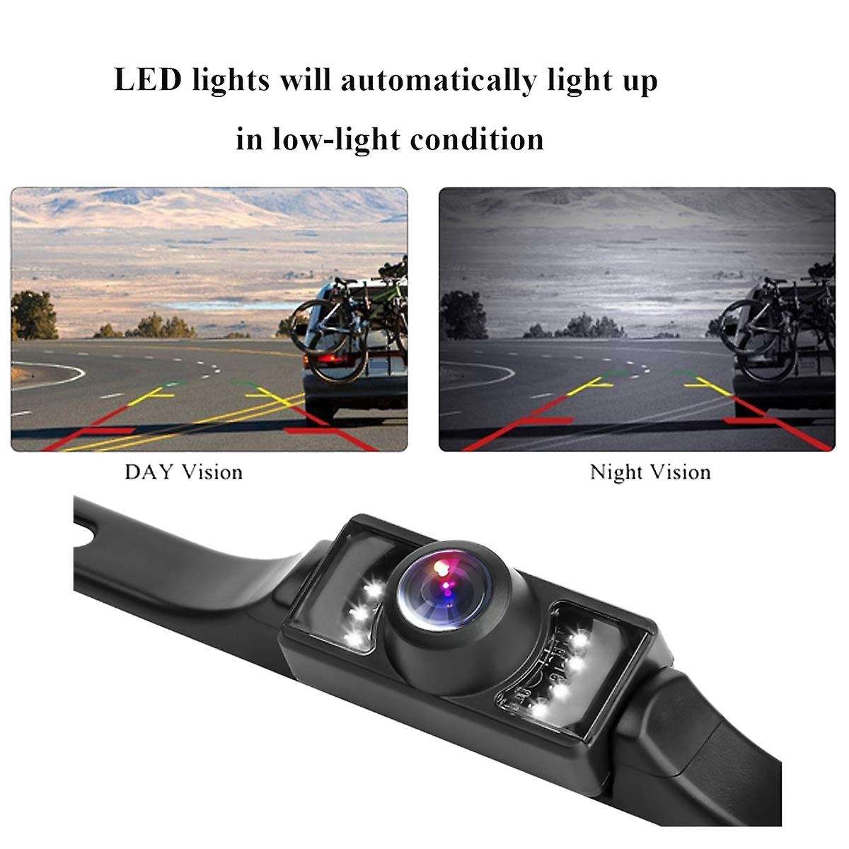 4.3 Inch Car Tft Lcd Mirror Monitor Wireless Reverse Car Rear View Backup Camera Kit (Black)