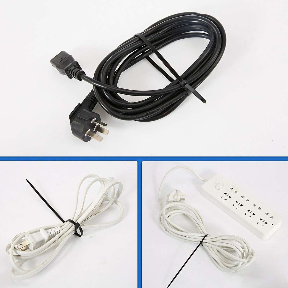 400 Pcs Black Cable Ties Plastic Nylon Zip Ties Self Locking Tie Wraps 2.5X100mm 2.5X200mm,3.6X300m