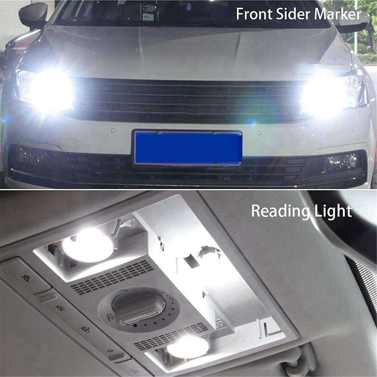 40Pcs 6000K Canbus T10 168 194 W5W Dome License Side Marker LED Light Bulb White