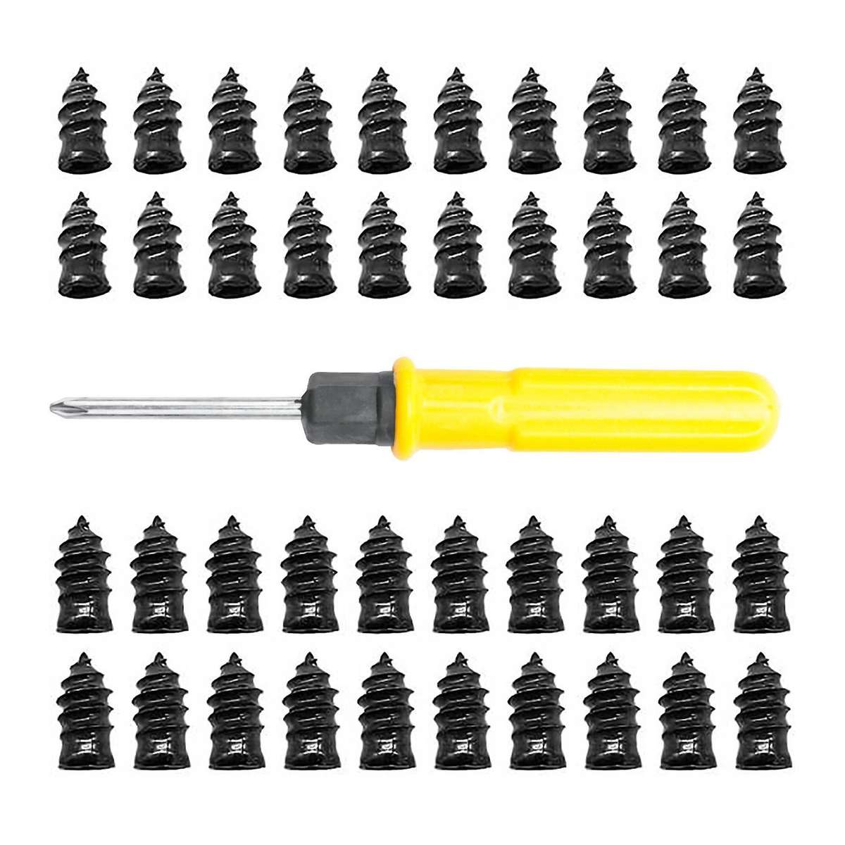 40pcs Tire Repair Rubber Nail, Tire Repair Rubber Screws Black, Fast Tool -service Tire Repair Nail