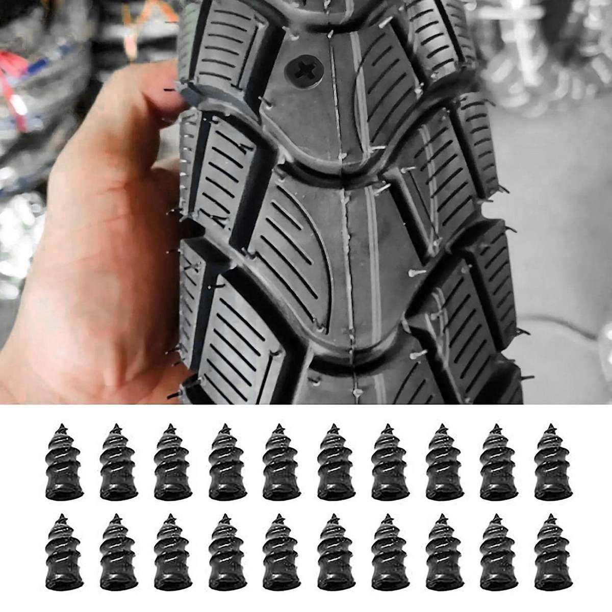 40pcs Tire Repair Rubber Nail, Tire Repair Rubber Screws Black, Fast Tool -service Tire Repair Nail