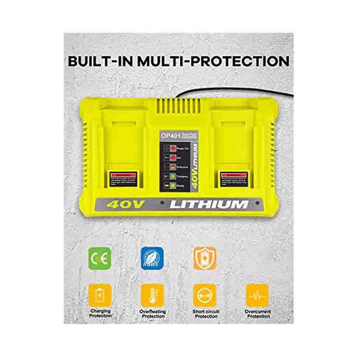 40v Rapid Dual Charger for 40v Lithium-ion Battery Op401 Op4040 Op4050a Op4026 40v Battery Charger
