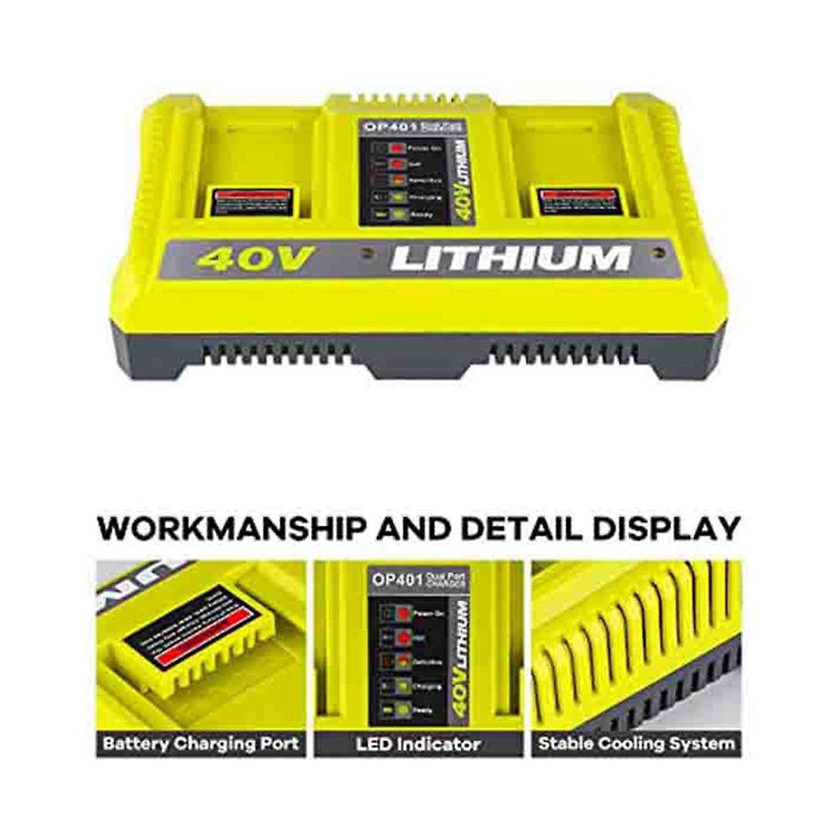 40v Rapid Dual Charger for 40v Lithium-ion Battery Op401 Op4040 Op4050a Op4026 40v Battery Charger
