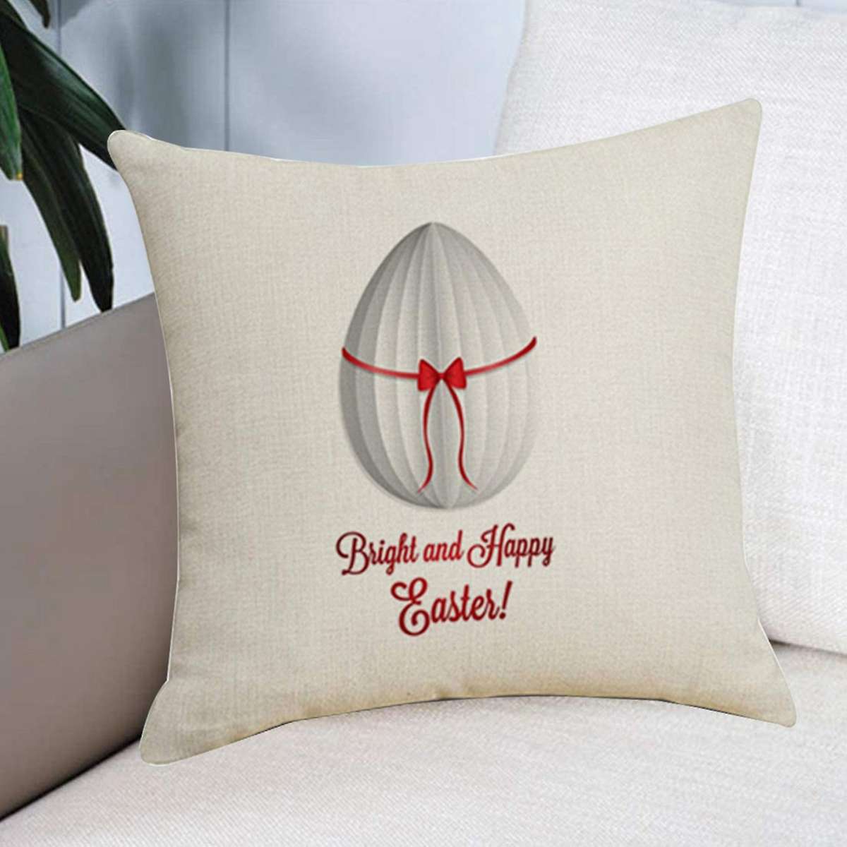 45X45cm Easter Linen Pillowcase Egg Bowk Sofa Cushion for Car Room Decoration Easter Throw Pillow Ca