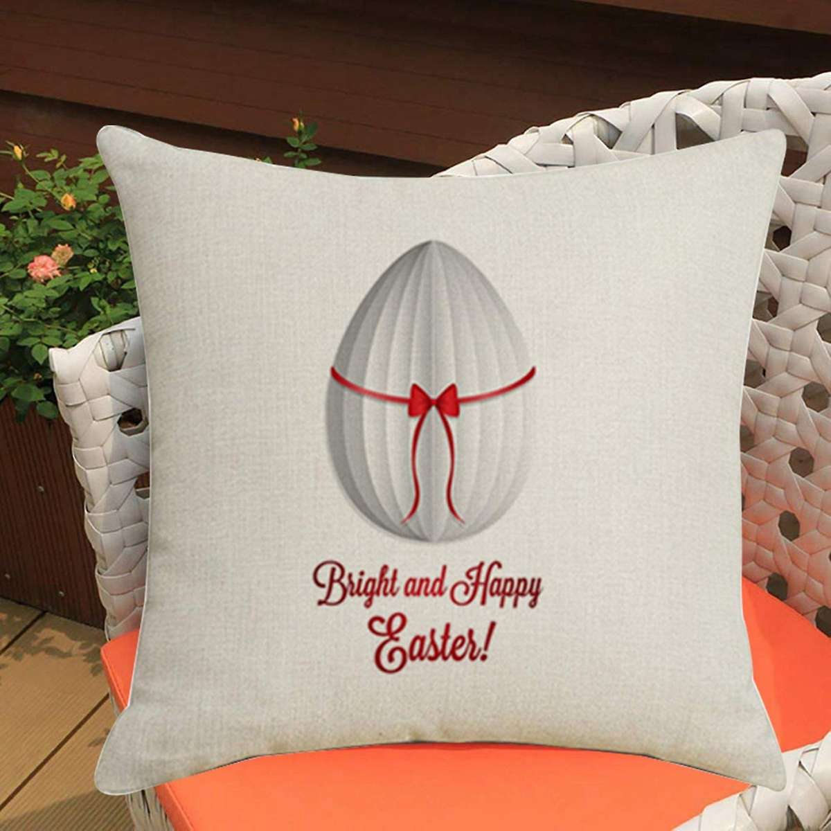 45X45cm Easter Linen Pillowcase Egg Bowk Sofa Cushion for Car Room Decoration Easter Throw Pillow Ca