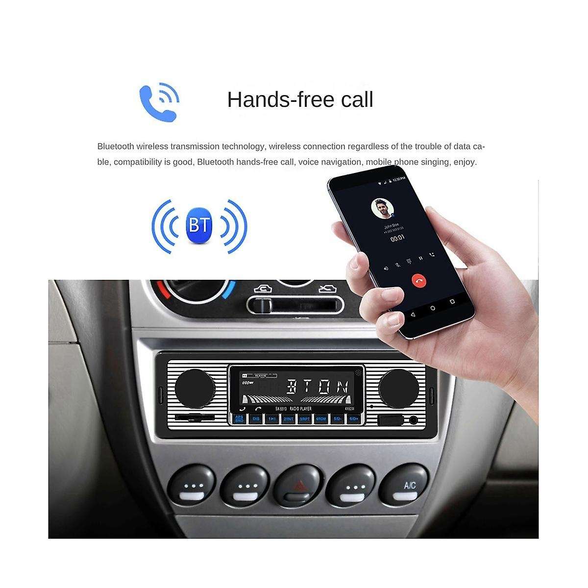 4-channel 60w Bluetooth Car Radio Car Mp3 Player Plug-in U Disk Car Radio with Wiring Protection Fu