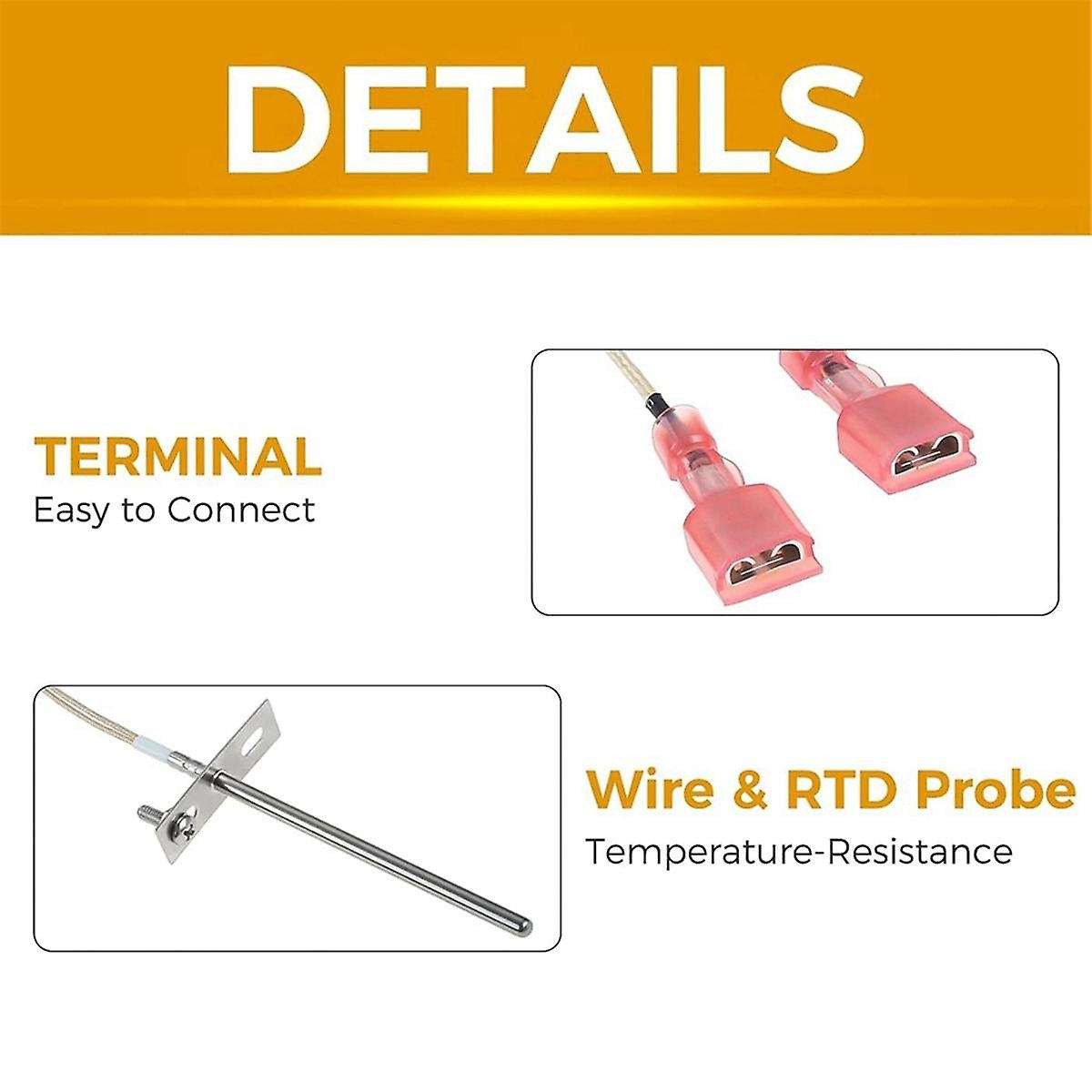 4inch Temperature Probe,Small Temp Sensor Probe Replacement for Rec Tec, Wood Pellet Grills